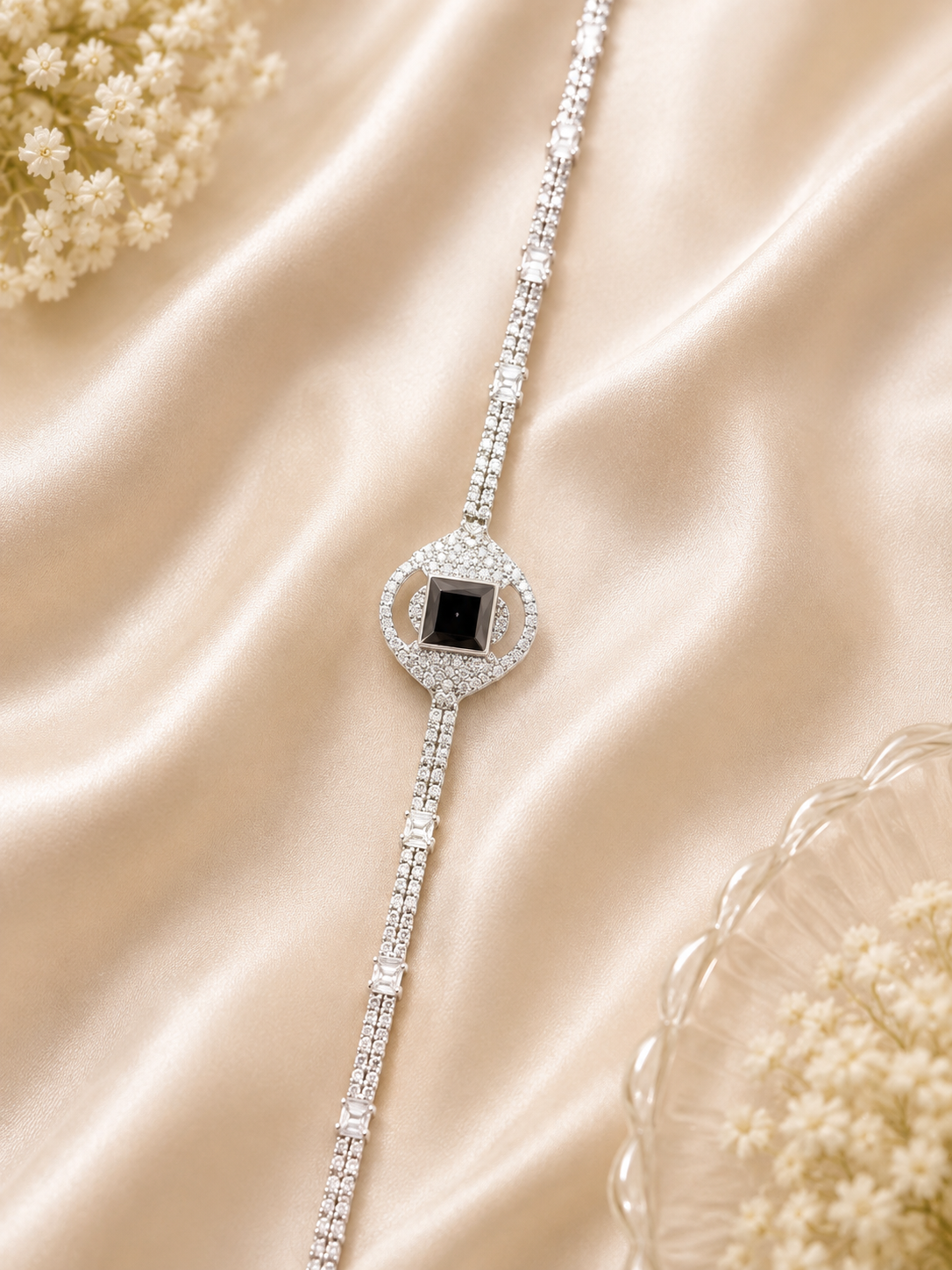 Black & White Diamond Tennis Bracelet – I1490