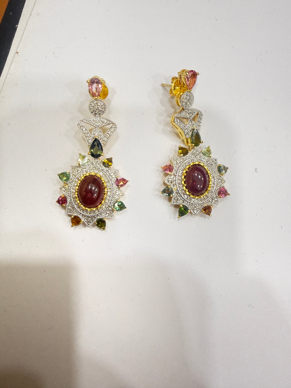 Multi-Tourmaline & Diamond Necklace Set with Earrings – P 618