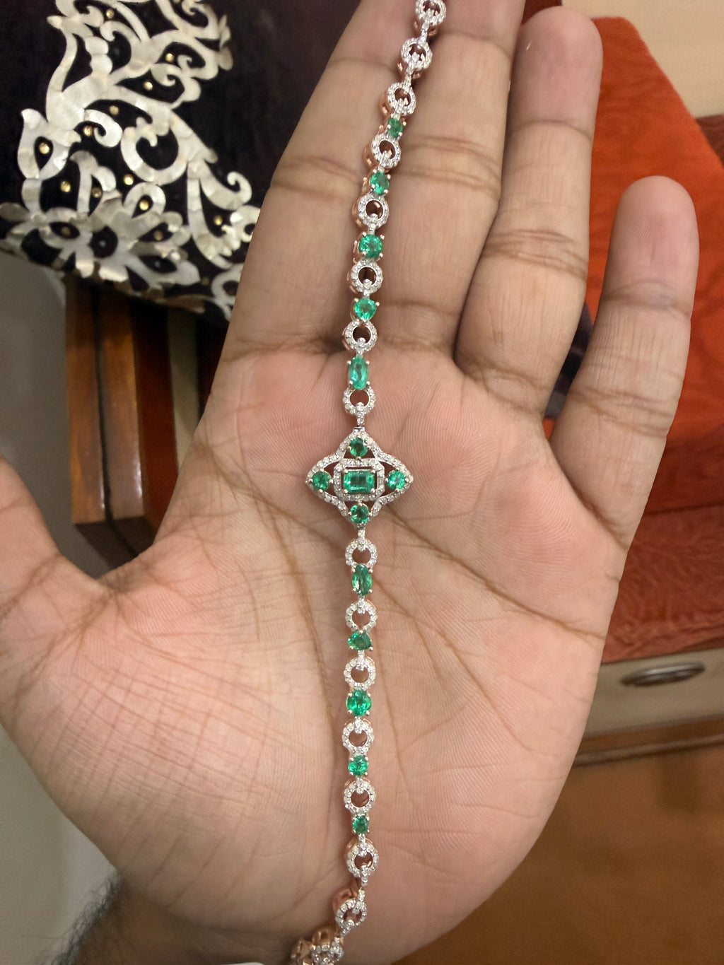 Emerald & Diamond Tennis Bracelet – P 79