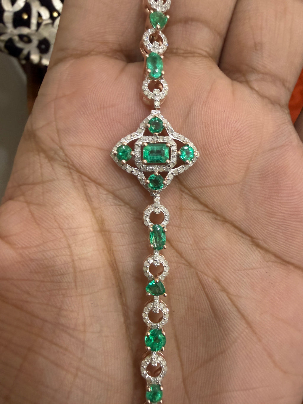Emerald & Diamond Tennis Bracelet – P 79