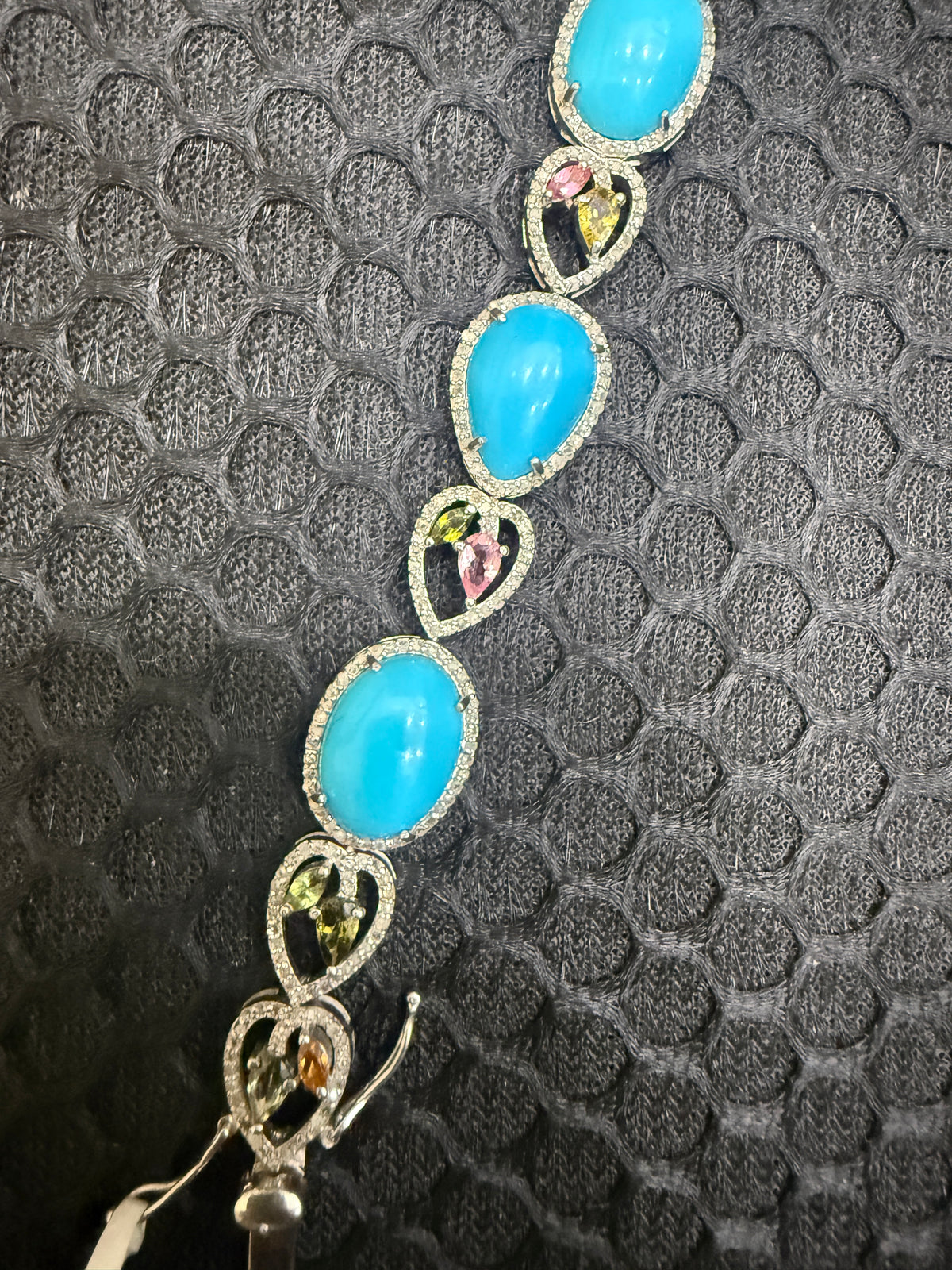 Turquoise & Diamond Link Bracelet – J4816